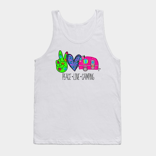 Peace Love Camping Tank Top by Satic